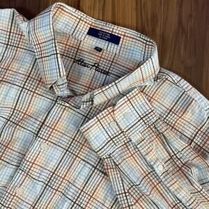 Alan Flusser Men’s XXL Long Sleeve Multicolor Plaid Button Down Shirt Preppy